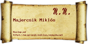 Majercsik Miklós névjegykártya